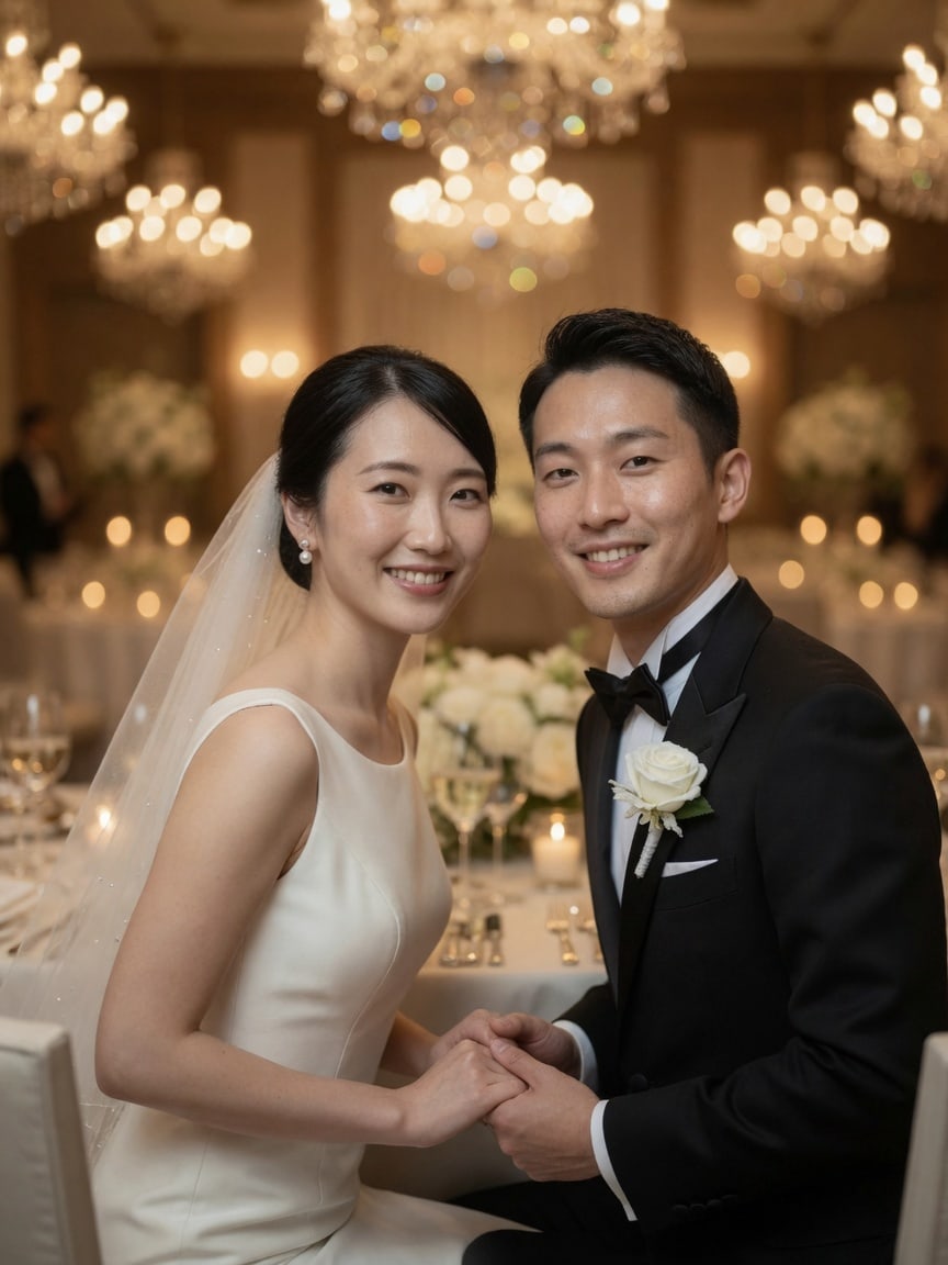 結婚式のふたりの写真